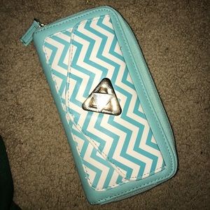 Turquoise and White Wallet